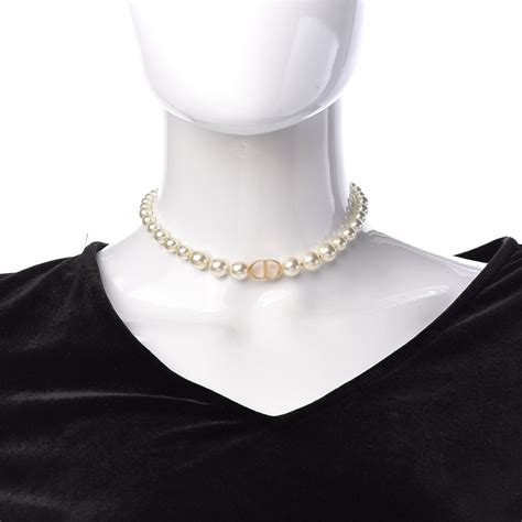 christian dior pearl necklace price|christian dior choker necklaces.